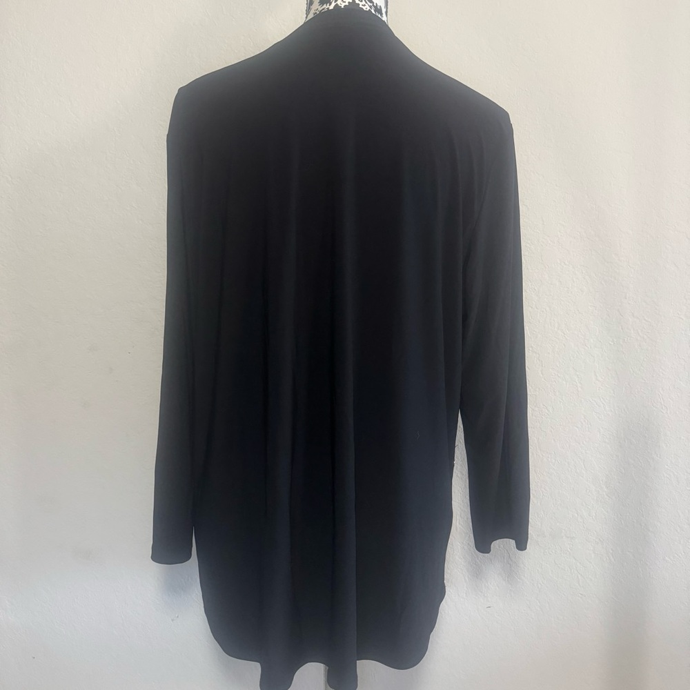 Jones New York Women’s Blouse Size XL 3/4 Sleeve Black tunic Top Stretch - Picture 4 of 6